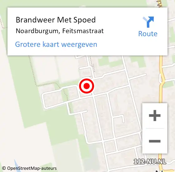 Locatie op kaart van de 112 melding: Brandweer Met Spoed Naar Noardburgum, Feitsmastraat op 12 januari 2018 11:41