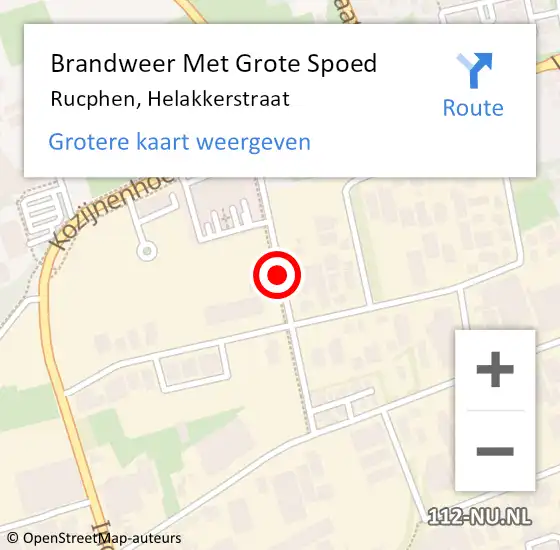 Locatie op kaart van de 112 melding: Brandweer Met Grote Spoed Naar Rucphen, Helakkerstraat op 12 januari 2018 23:57