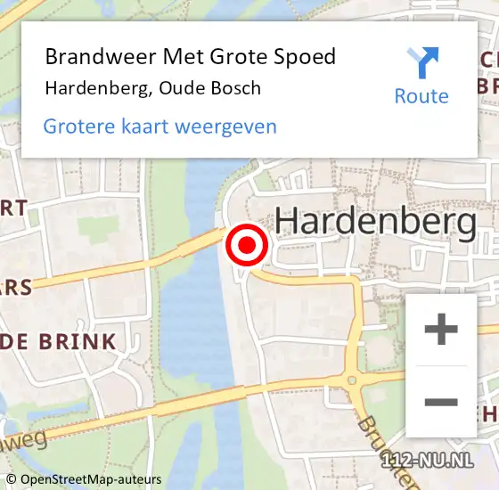 Locatie op kaart van de 112 melding: Brandweer Met Grote Spoed Naar Hardenberg, Oude Bosch op 13 januari 2018 03:08