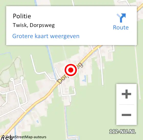 Locatie op kaart van de 112 melding: Politie Twisk, Dorpsweg op 13 januari 2018 08:37
