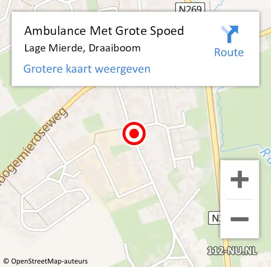 Locatie op kaart van de 112 melding: Ambulance Met Grote Spoed Naar Lage Mierde, Draaiboom op 13 januari 2018 09:53