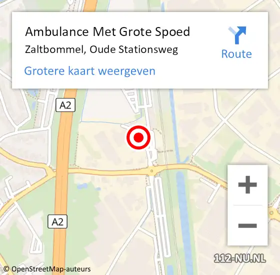 Locatie op kaart van de 112 melding: Ambulance Met Grote Spoed Naar Zaltbommel, Oude Stationsweg op 13 januari 2018 09:56