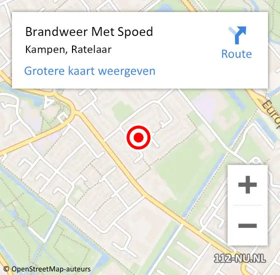 Locatie op kaart van de 112 melding: Brandweer Met Spoed Naar Kampen, Ratelaar op 13 januari 2018 11:37