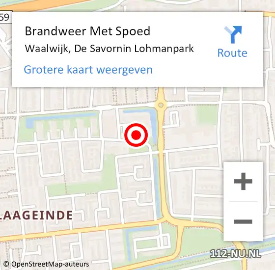 Locatie op kaart van de 112 melding: Brandweer Met Spoed Naar Waalwijk, De Savornin Lohmanpark op 13 januari 2018 13:24