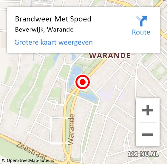 Locatie op kaart van de 112 melding: Brandweer Met Spoed Naar Beverwijk, Warande op 13 januari 2018 14:46