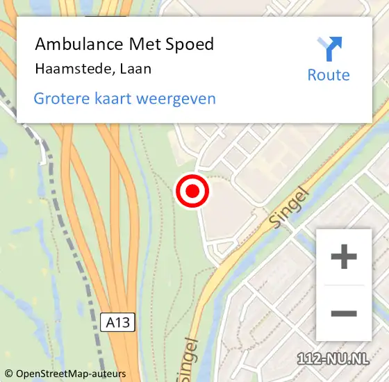 Locatie op kaart van de 112 melding: Ambulance Met Spoed Naar Haamstede, Laan op 13 januari 2018 15:50