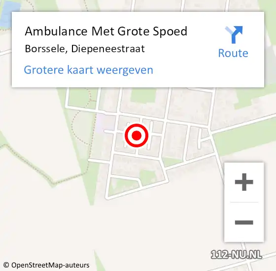 Locatie op kaart van de 112 melding: Ambulance Met Grote Spoed Naar Borssele, Diepeneestraat op 13 januari 2018 17:14