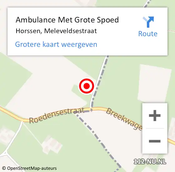 Locatie op kaart van de 112 melding: Ambulance Met Grote Spoed Naar Horssen, Meleveldsestraat op 13 januari 2018 19:46