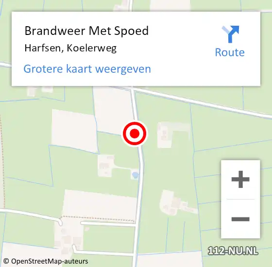 Locatie op kaart van de 112 melding: Brandweer Met Spoed Naar Harfsen, Koelerweg op 13 januari 2018 22:15