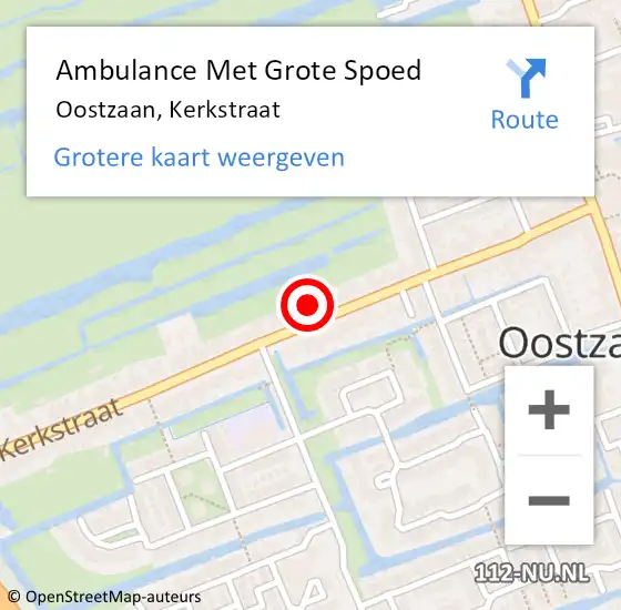 Locatie op kaart van de 112 melding: Ambulance Met Grote Spoed Naar Oostzaan, Kerkstraat op 14 januari 2018 00:46