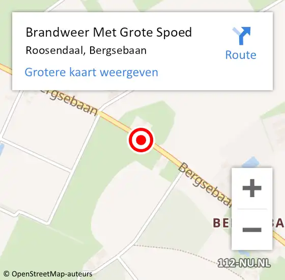 Locatie op kaart van de 112 melding: Brandweer Met Grote Spoed Naar Roosendaal, Bergsebaan op 14 januari 2018 02:24