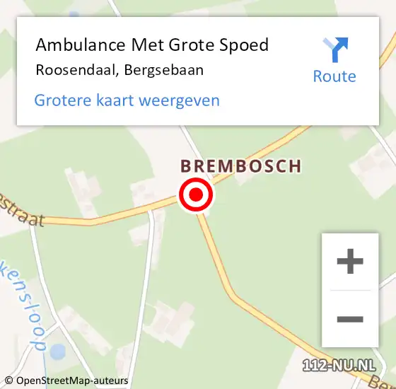 Locatie op kaart van de 112 melding: Ambulance Met Grote Spoed Naar Roosendaal, Bergsebaan op 14 januari 2018 02:25
