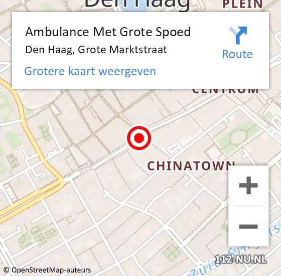 Locatie op kaart van de 112 melding: Ambulance Met Grote Spoed Naar Den Haag, Grote Marktstraat op 14 januari 2018 04:53
