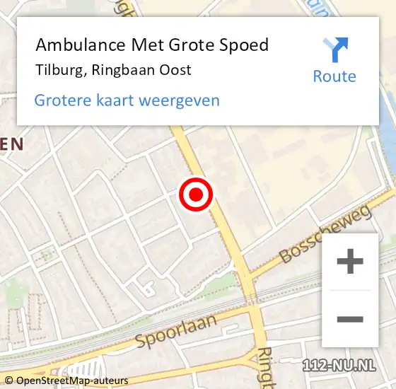 Locatie op kaart van de 112 melding: Ambulance Met Grote Spoed Naar Tilburg, Ringbaan Oost op 14 januari 2018 14:04