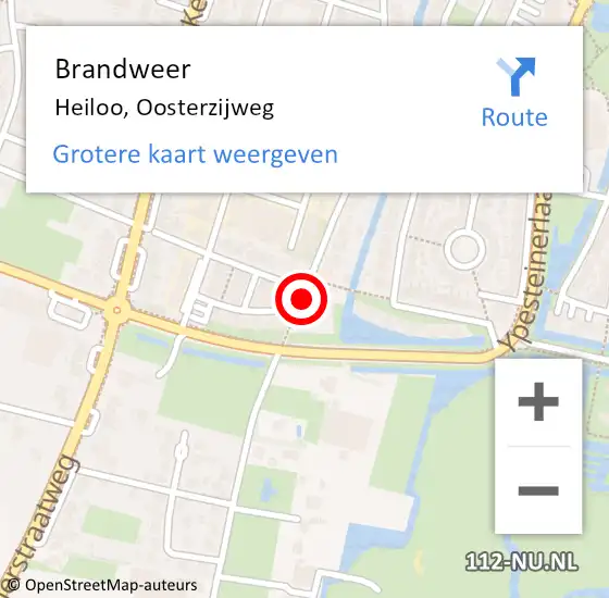 Locatie op kaart van de 112 melding: Brandweer Heiloo, Oosterzijweg op 14 januari 2018 17:36