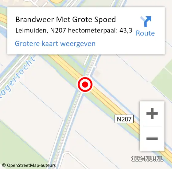 Locatie op kaart van de 112 melding: Brandweer Met Grote Spoed Naar Nieuw-Vennep, N207 hectometerpaal: 51,4 op 15 januari 2018 07:09
