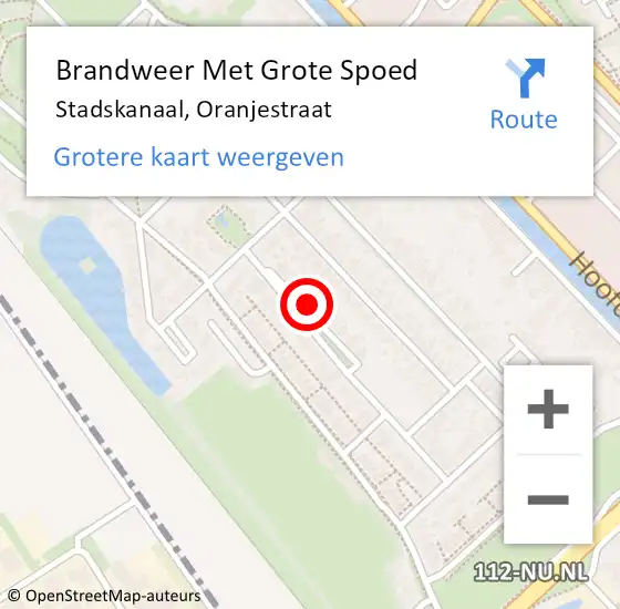 Locatie op kaart van de 112 melding: Brandweer Met Grote Spoed Naar Stadskanaal, Oranjestraat op 15 januari 2018 09:01
