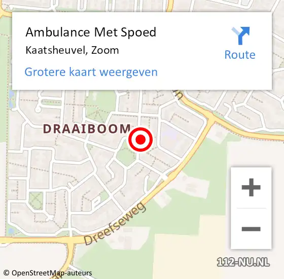 Locatie op kaart van de 112 melding: Ambulance Met Spoed Naar Kaatsheuvel, Zoom op 15 januari 2018 12:16