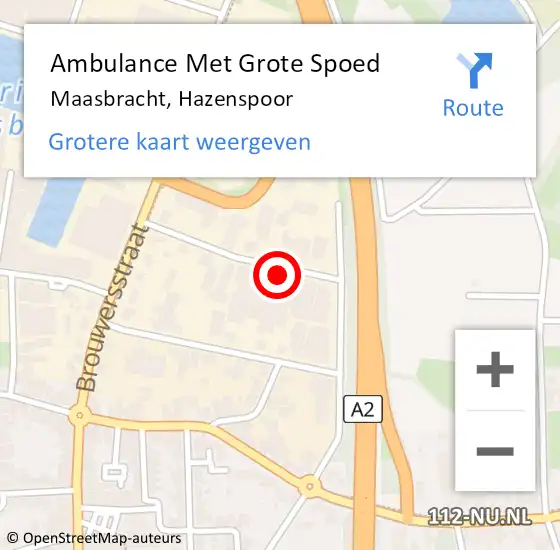 Locatie op kaart van de 112 melding: Ambulance Met Grote Spoed Naar Maasbracht, Hazenspoor op 15 januari 2018 18:02