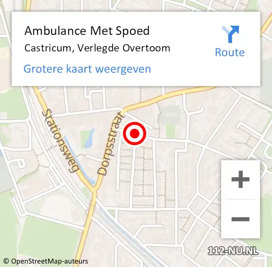 Locatie op kaart van de 112 melding: Ambulance Met Spoed Naar Castricum, Verlegde Overtoom op 15 januari 2018 23:35