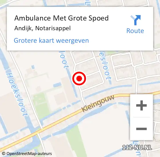 Locatie op kaart van de 112 melding: Ambulance Met Grote Spoed Naar Andijk, Notarisappel op 16 januari 2018 07:42