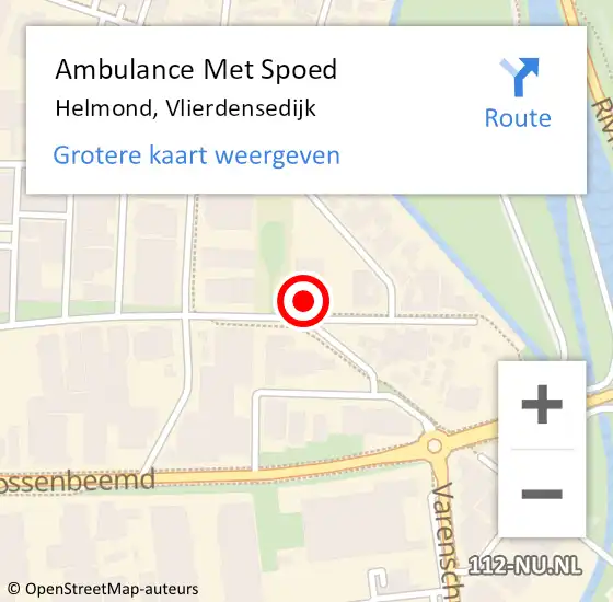 Locatie op kaart van de 112 melding: Ambulance Met Spoed Naar Helmond, Vlierdensedijk op 16 januari 2018 08:52