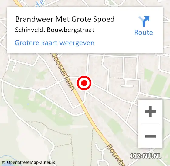 Locatie op kaart van de 112 melding: Brandweer Met Grote Spoed Naar Schinveld, Bouwbergstraat op 16 januari 2018 10:50