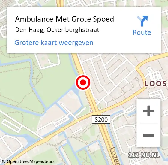 Locatie op kaart van de 112 melding: Ambulance Met Grote Spoed Naar Den Haag, Ockenburghstraat op 16 januari 2018 14:58