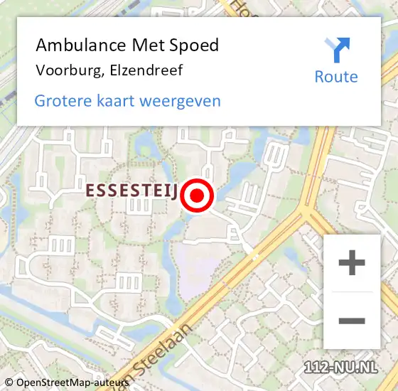 Locatie op kaart van de 112 melding: Ambulance Met Spoed Naar Voorburg, Elzendreef op 16 januari 2018 18:05