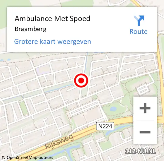 Locatie op kaart van de 112 melding: Ambulance Met Spoed Naar Braamberg op 13 februari 2014 10:54
