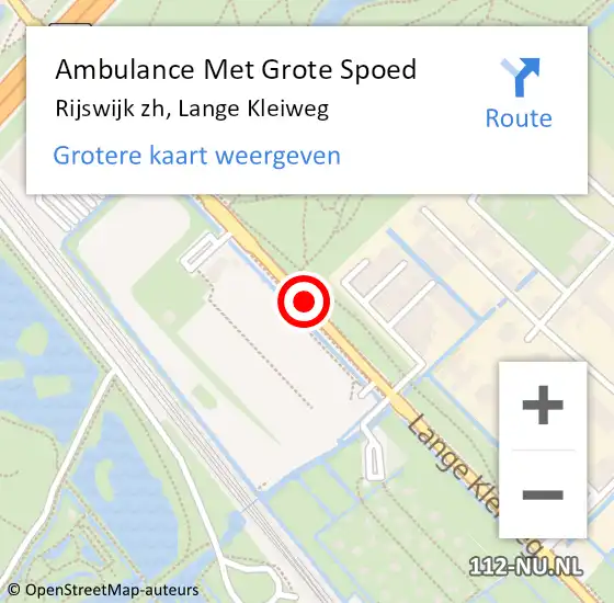 Locatie op kaart van de 112 melding: Ambulance Met Grote Spoed Naar Rijswijk zh, Lange Kleiweg op 17 januari 2018 05:49