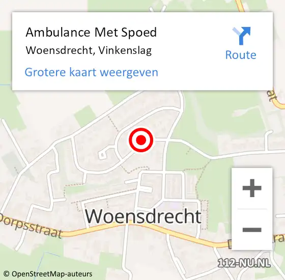 Locatie op kaart van de 112 melding: Ambulance Met Spoed Naar Woensdrecht, Vinkenslag op 17 januari 2018 08:43