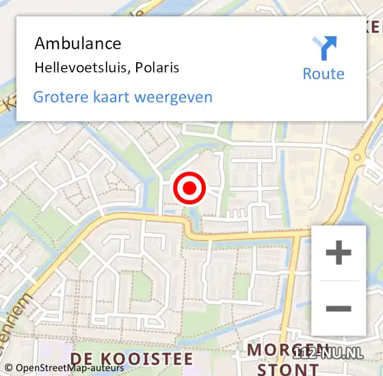 Locatie op kaart van de 112 melding: Ambulance Hellevoetsluis, Polaris op 17 januari 2018 12:04