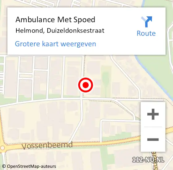 Locatie op kaart van de 112 melding: Ambulance Met Spoed Naar Helmond, Duizeldonksestraat op 17 januari 2018 13:20
