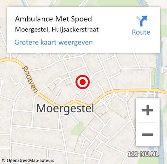 Locatie op kaart van de 112 melding: Ambulance Met Spoed Naar Moergestel, Huijsackerstraat op 17 januari 2018 13:32