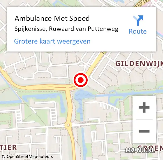 Locatie op kaart van de 112 melding: Ambulance Met Spoed Naar Spijkenisse, Ruwaard van Puttenweg op 17 januari 2018 16:36