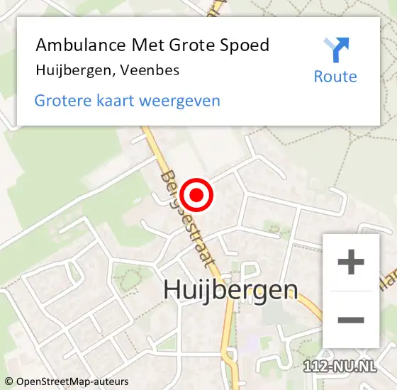 Locatie op kaart van de 112 melding: Ambulance Met Grote Spoed Naar Huijbergen, Veenbes op 18 januari 2018 02:50