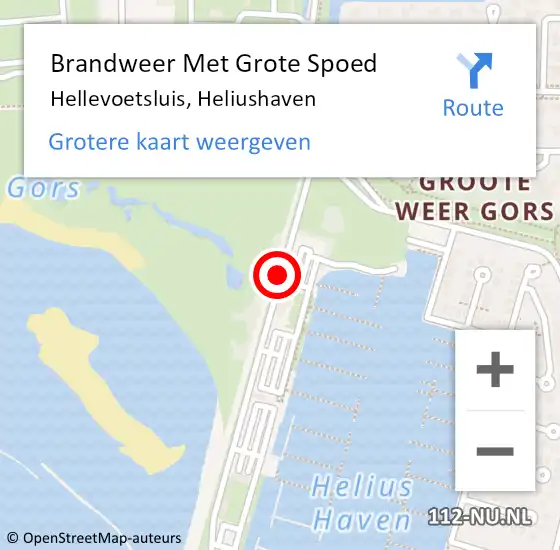 Locatie op kaart van de 112 melding: Brandweer Met Grote Spoed Naar Hellevoetsluis, Heliushaven op 18 januari 2018 09:22