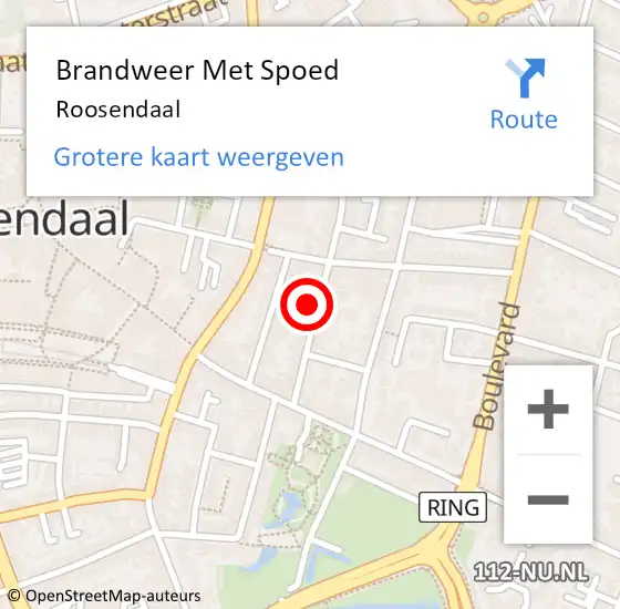 Locatie op kaart van de 112 melding: Brandweer Met Spoed Naar Roosendaal op 18 januari 2018 10:13