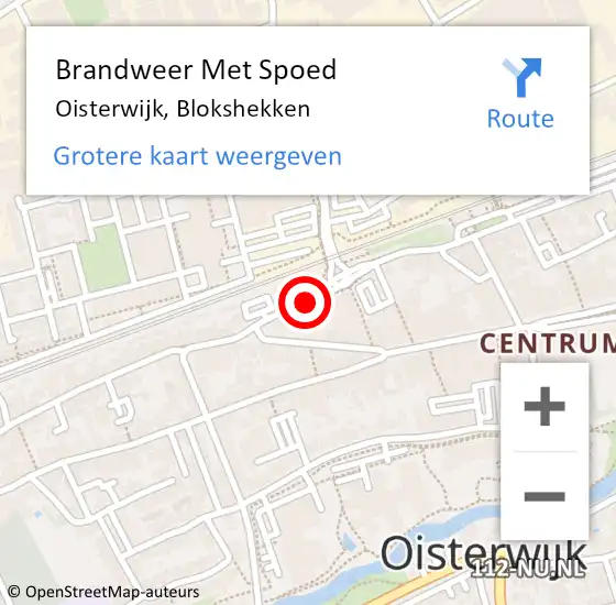 Locatie op kaart van de 112 melding: Brandweer Met Spoed Naar Oisterwijk, Blokshekken op 18 januari 2018 10:16