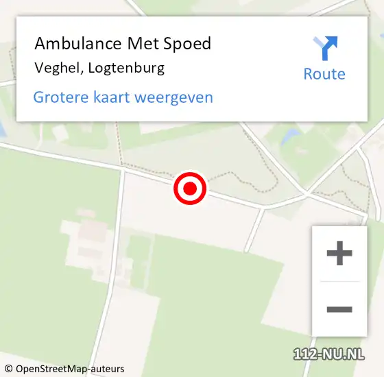 Locatie op kaart van de 112 melding: Ambulance Met Spoed Naar Veghel, Logtenburg op 18 januari 2018 10:18