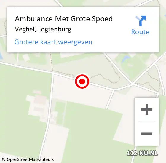 Locatie op kaart van de 112 melding: Ambulance Met Grote Spoed Naar Veghel, Logtenburg op 18 januari 2018 10:47