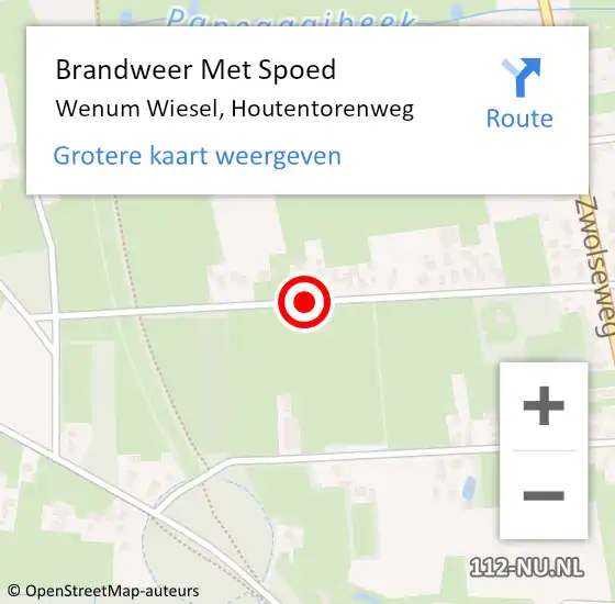 Locatie op kaart van de 112 melding: Brandweer Met Spoed Naar Wenum Wiesel, Houtentorenweg op 18 januari 2018 11:06