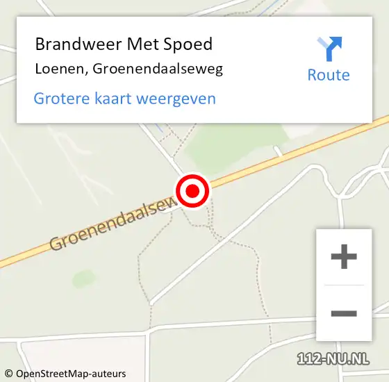 Locatie op kaart van de 112 melding: Brandweer Met Spoed Naar Loenen, Groenendaalseweg op 18 januari 2018 11:37