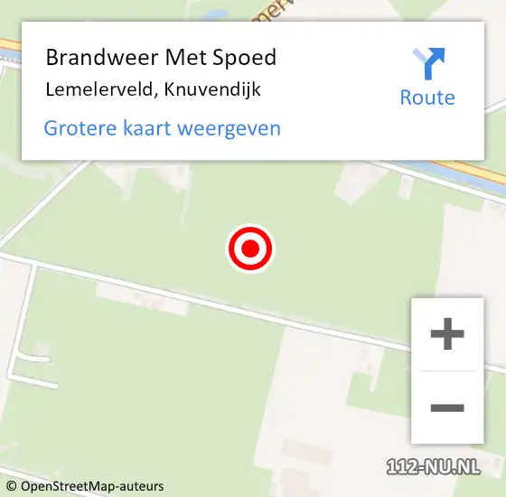 Locatie op kaart van de 112 melding: Brandweer Met Spoed Naar Lemelerveld, Knuvendijk op 18 januari 2018 11:42