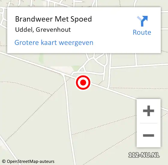 Locatie op kaart van de 112 melding: Brandweer Met Spoed Naar Uddel, Grevenhout op 18 januari 2018 11:44