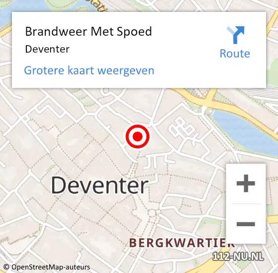 Locatie op kaart van de 112 melding: Brandweer Met Spoed Naar Deventer op 18 januari 2018 12:02