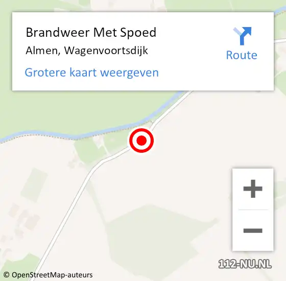 Locatie op kaart van de 112 melding: Brandweer Met Spoed Naar Almen, Wagenvoortsdijk op 18 januari 2018 12:03