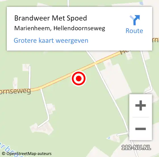 Locatie op kaart van de 112 melding: Brandweer Met Spoed Naar Marienheem, Hellendoornseweg op 18 januari 2018 12:11