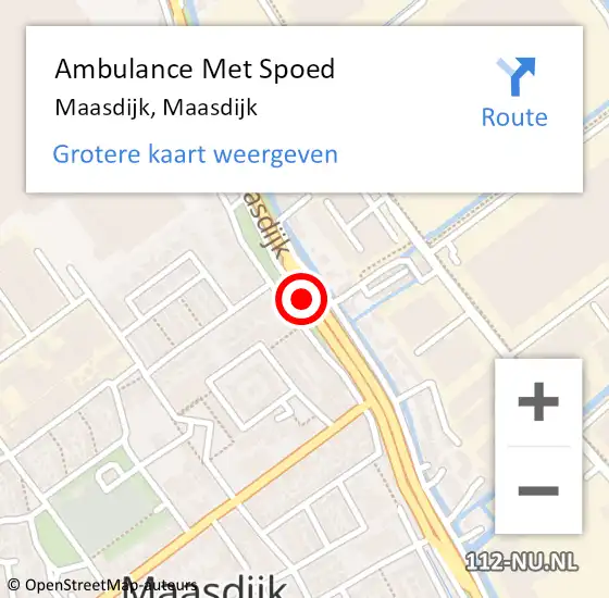 Locatie op kaart van de 112 melding: Ambulance Met Spoed Naar Maasdijk, Maasdijk op 18 januari 2018 13:48